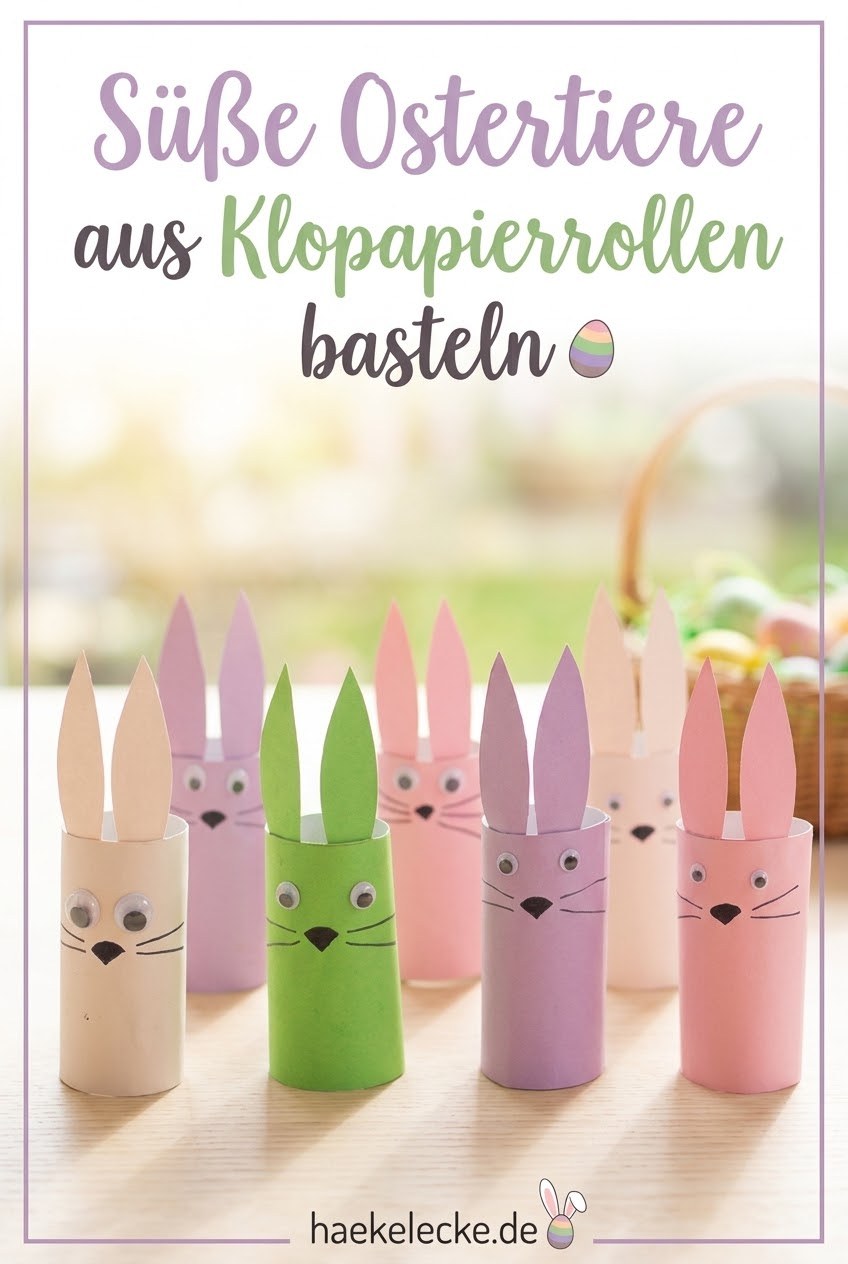 Süße Ostertiere aus Klopapierrollen basteln