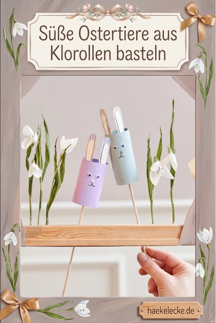 Süße Ostertiere aus Klorollen basteln