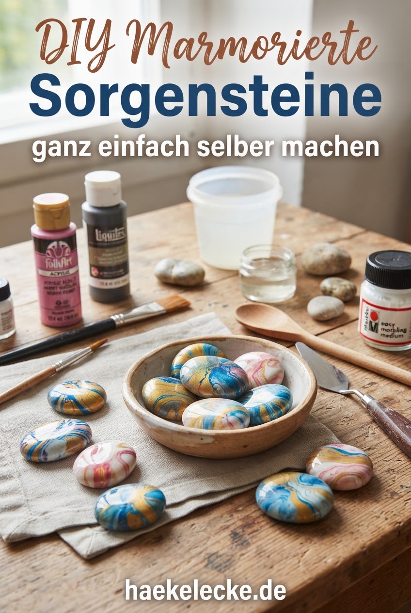 DIY Marmorierte Sorgensteine ganz einfach selber machen