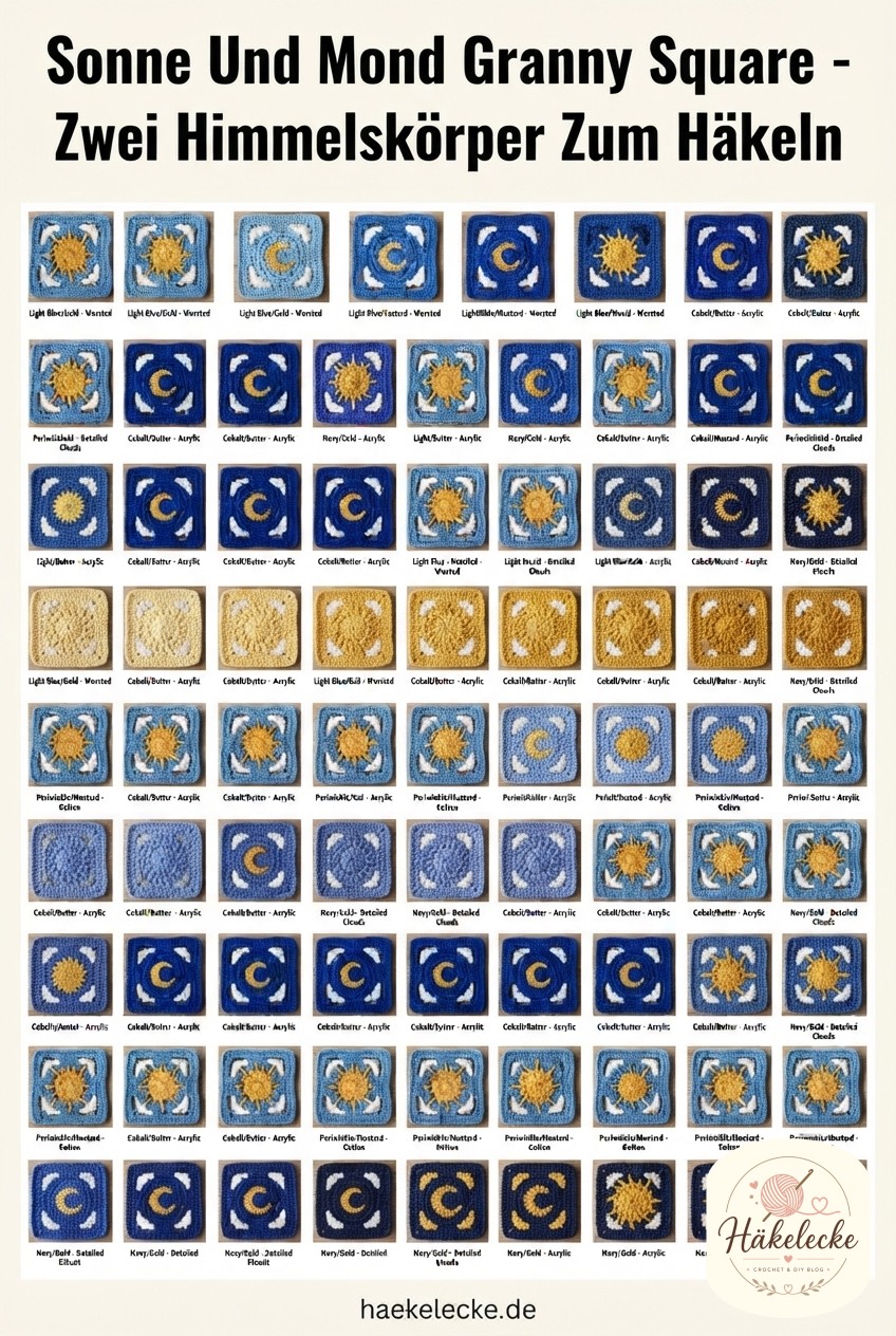 Sonne Und Mond Granny Square - Zwei Himmelskörper Zum Häkeln
