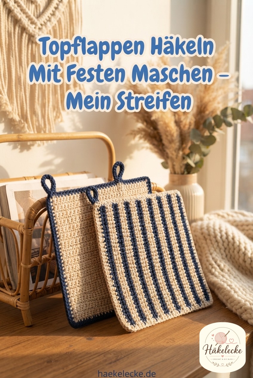 Topflappen Häkeln Mit Festen Maschen - Mein Streifen -