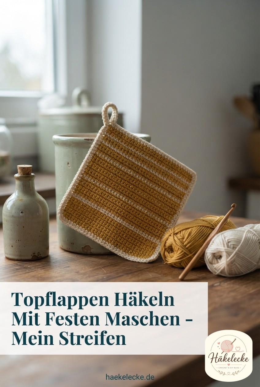 Topflappen Häkeln Mit Festen Maschen - Mein Streifen -
