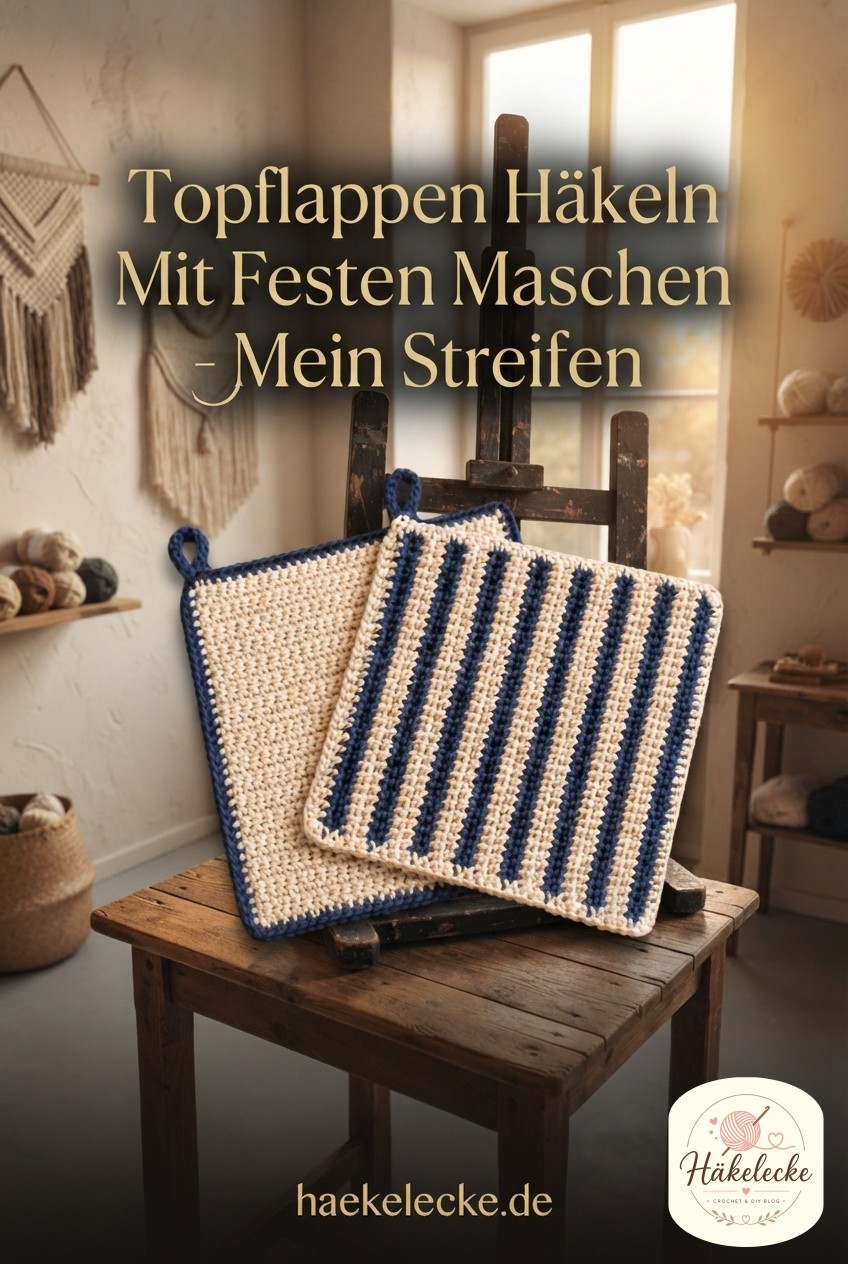 Topflappen Häkeln Mit Festen Maschen - Mein Streifen -