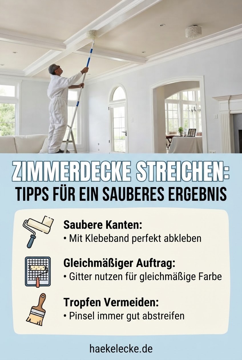 Zimmerdecke streichen: Tipps für ein sauberes Ergebnis