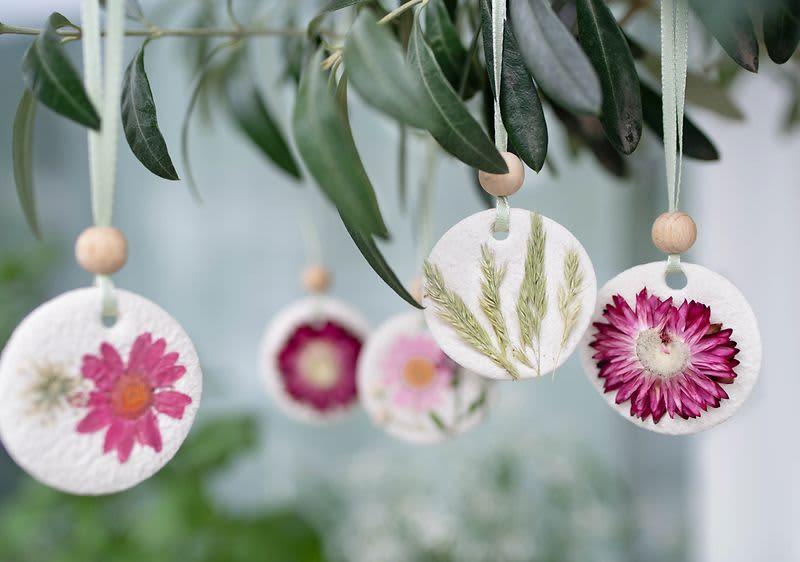 Salzteig Blumen Dekoration