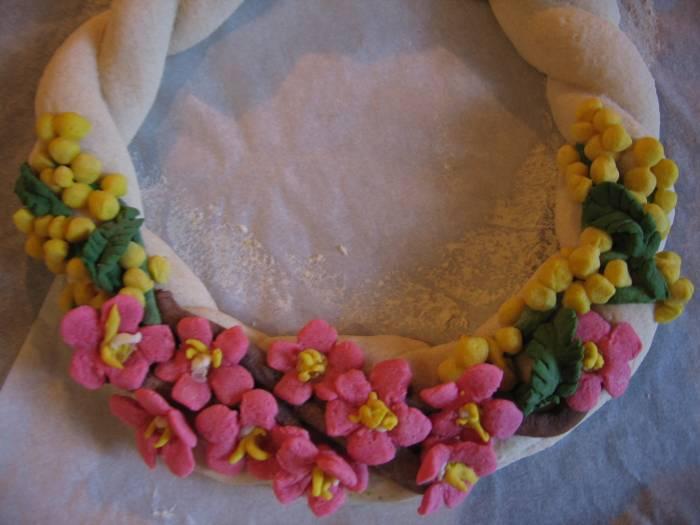Salzteig Kranz mit Blumen
