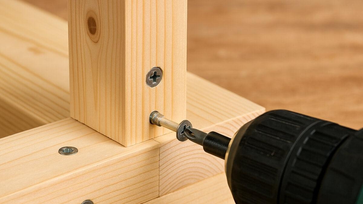 Schrauben verbinden Holzbretter