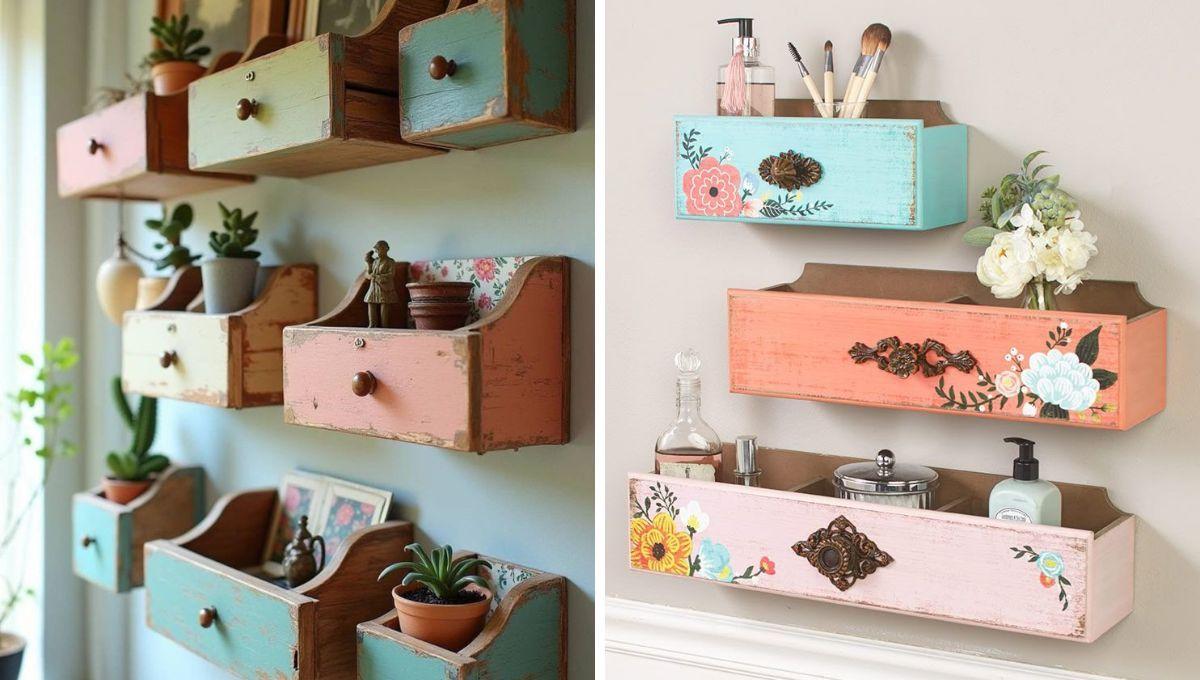 Schubladen Wanddekoration Upcycling