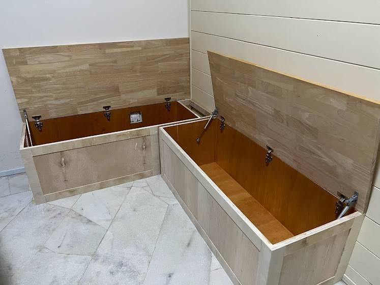 Holz Sitzbank mit Stauraum