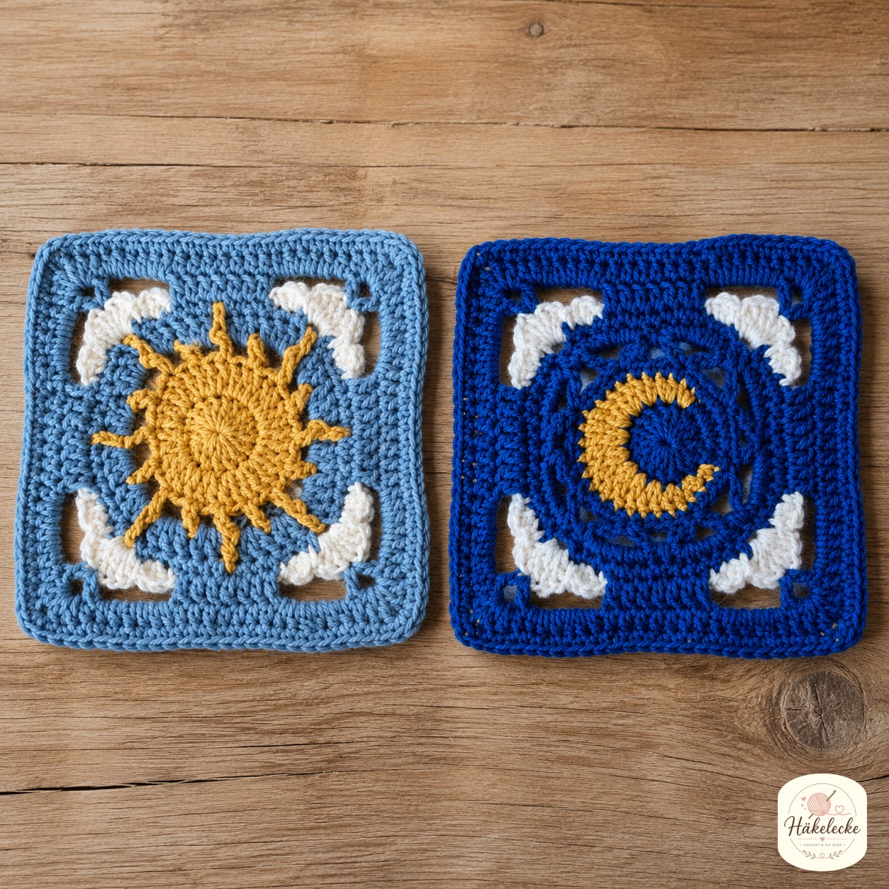 Sonne Und Mond Granny Square - Zwei Himmelskörper Zum Häkeln