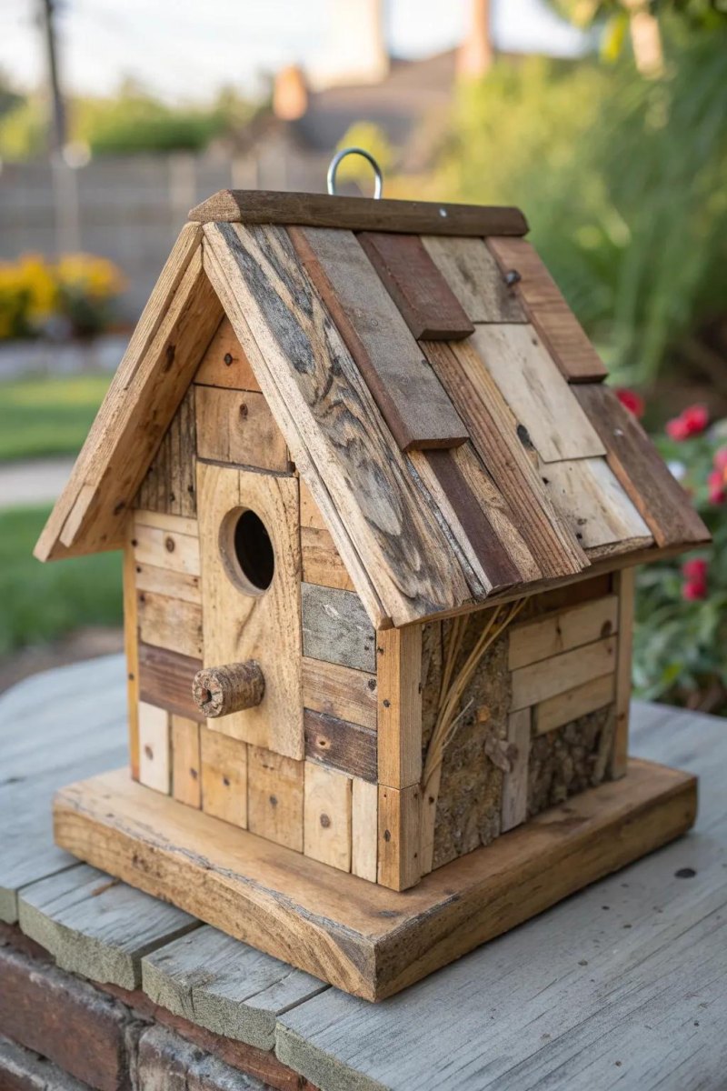 Vogelhaus aus übrigem Holz