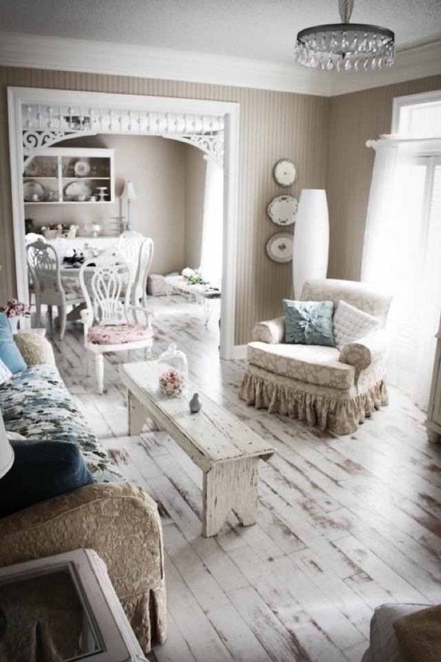 Vintage Holzboden weiß geölt