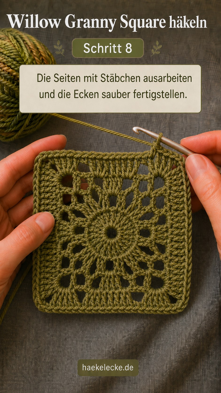 Die Seiten werden mit Stäbchen ausgearbeitet, die Ecken sauber fertiggestellt
