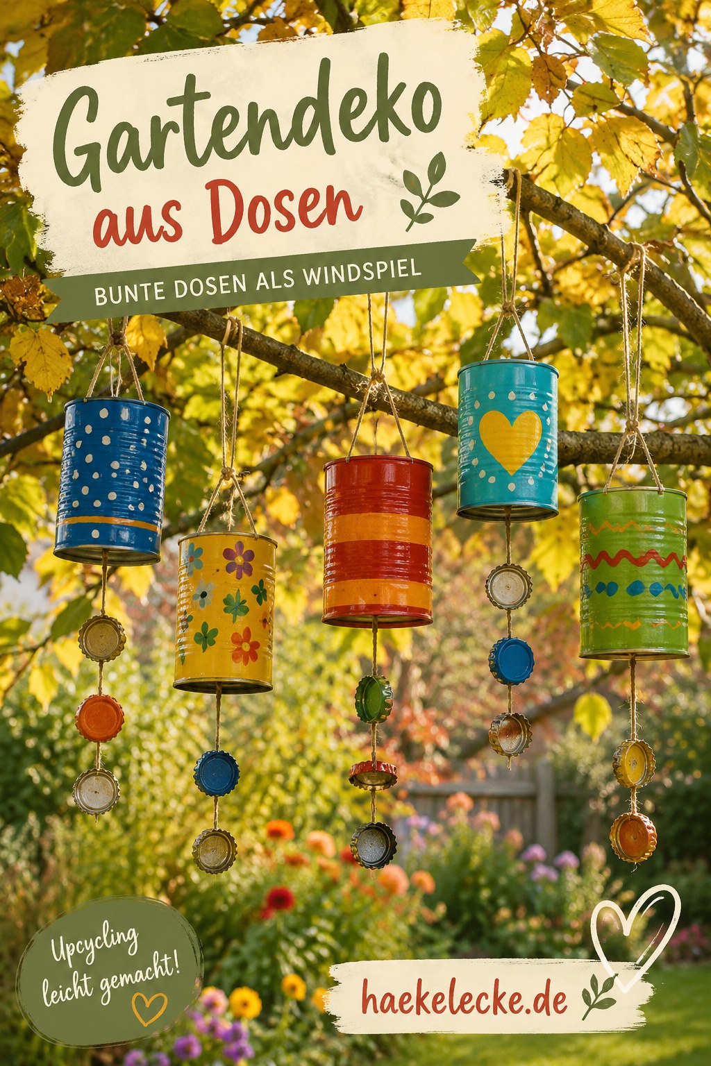 Sonnen-Windspiel aus Dose mit Strahlen